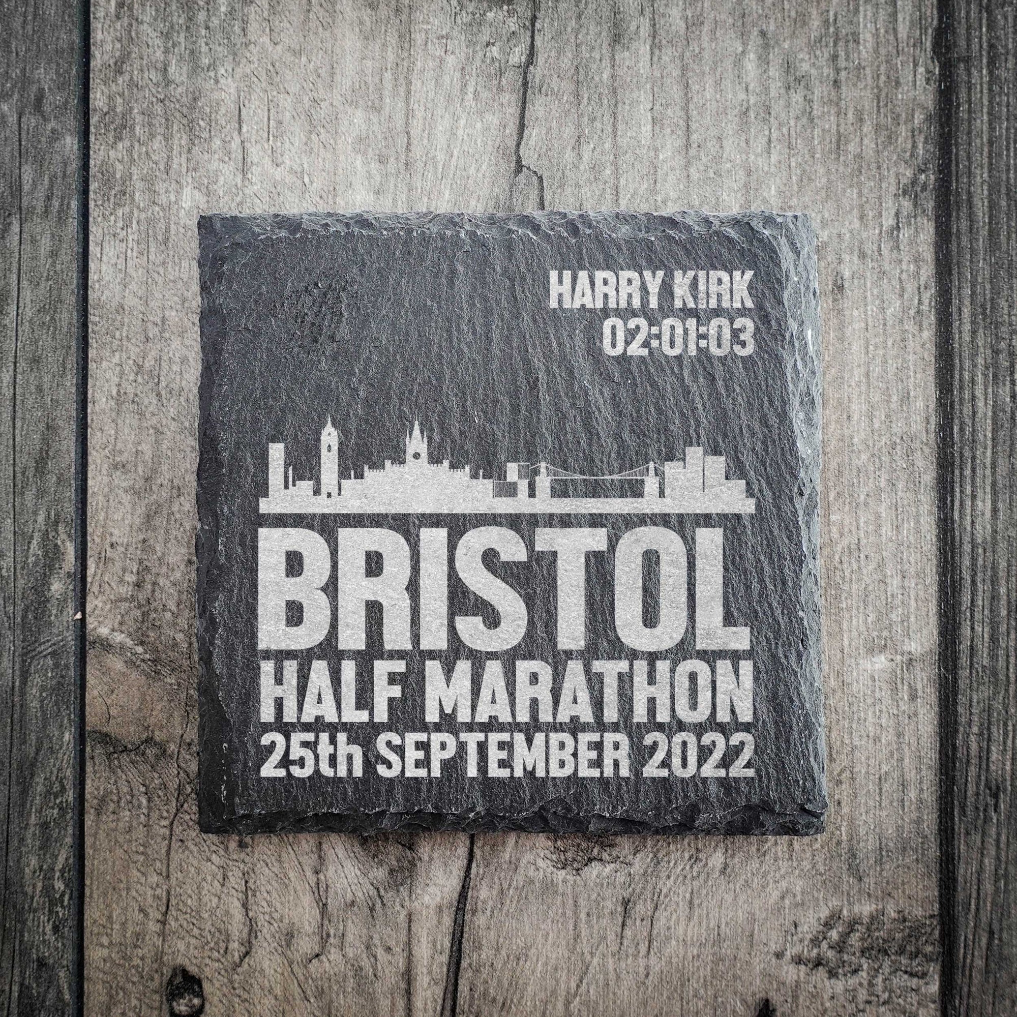 Personalised Bristol Half Marathon Coaster - Skyline