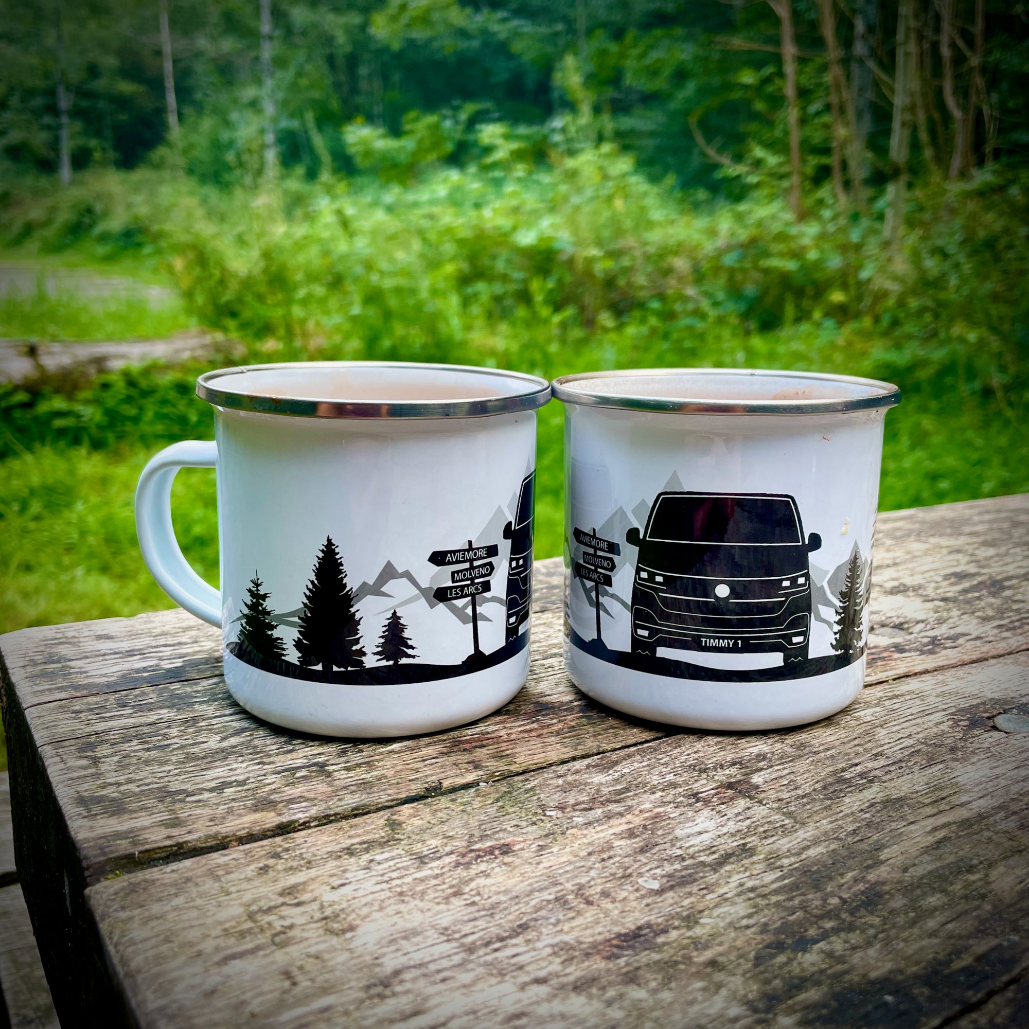 Personalised Transporter Enamel Camper Mug