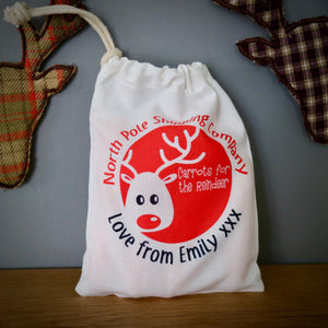 Personalised Reindeer Carrot Bags