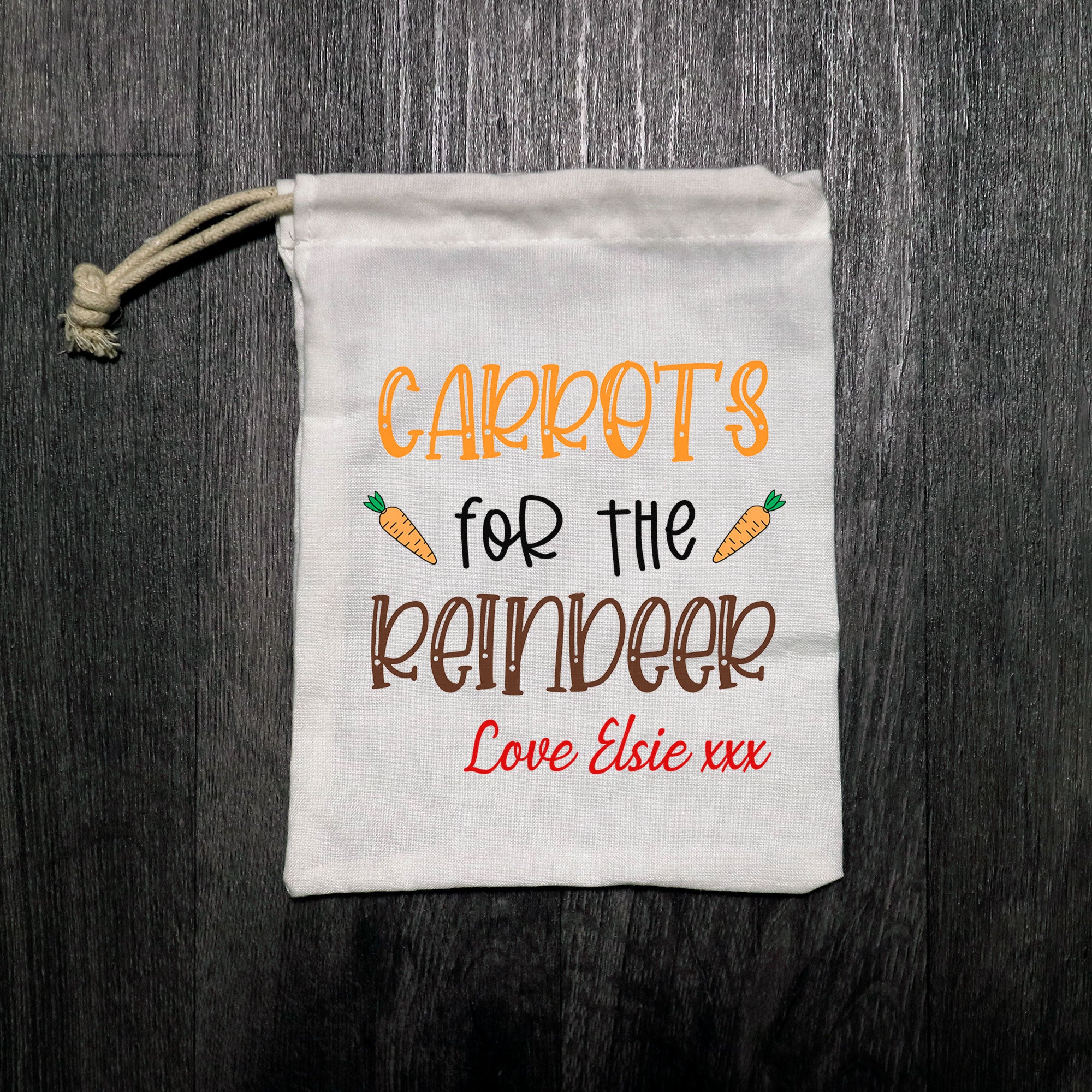 Personalised Carrots Bags For Reindeer Cloth Bags