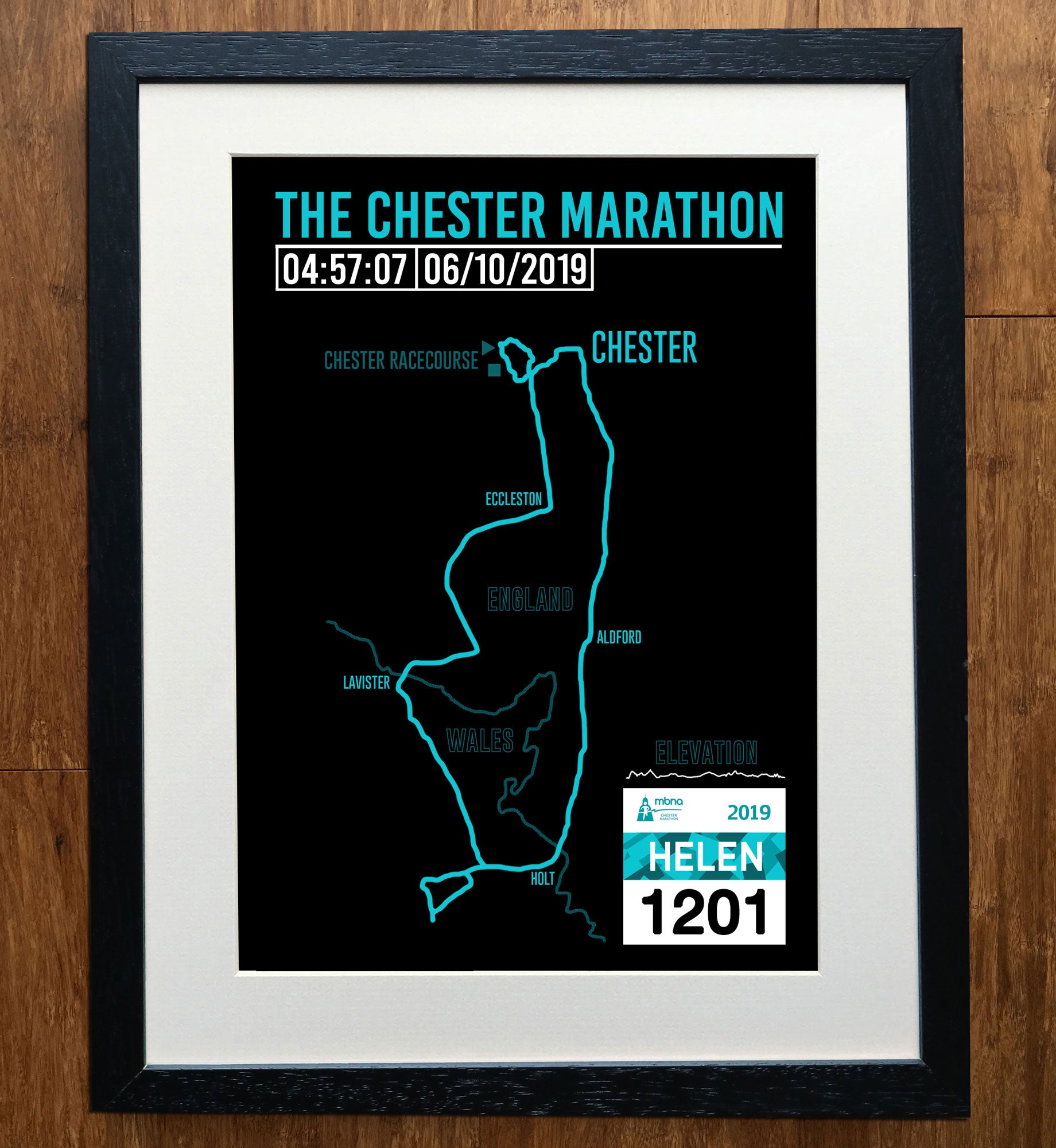 Chester Marathon Personalised Marathon Race Print