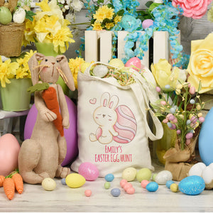 Personalised Cute Easter Egg Hunt Bunny Tote Bag