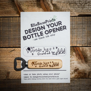 Personalised Custom (Draw Your Own) Wooden Bottle Opener