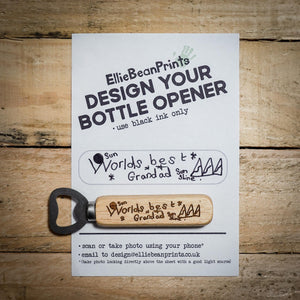 Personalised Custom (Draw Your Own) Wooden Bottle Opener