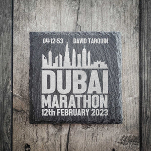 Personalised Dubai Marathon Coaster - Skyline