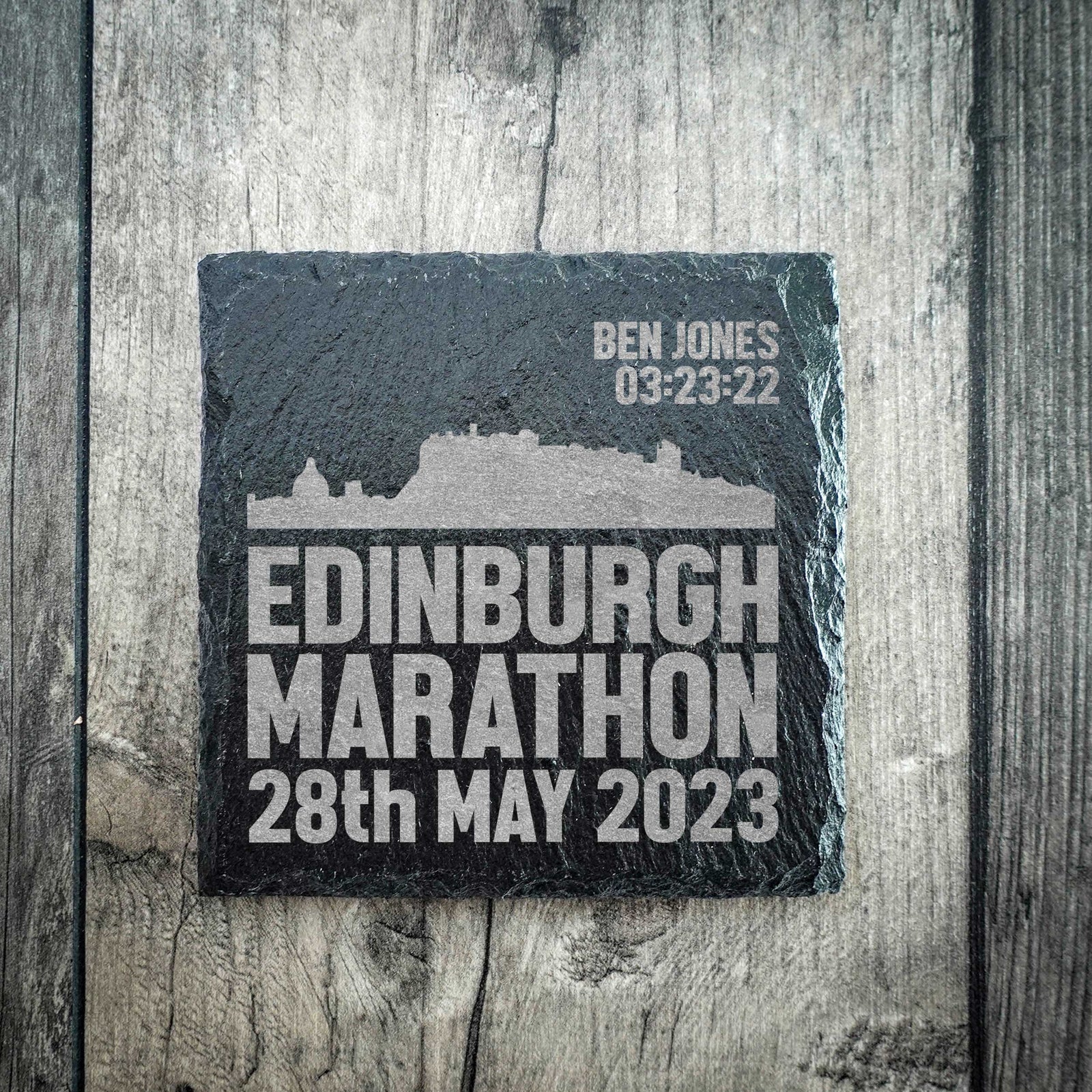 Personalised Edinburgh Marathon Coaster - Skyline