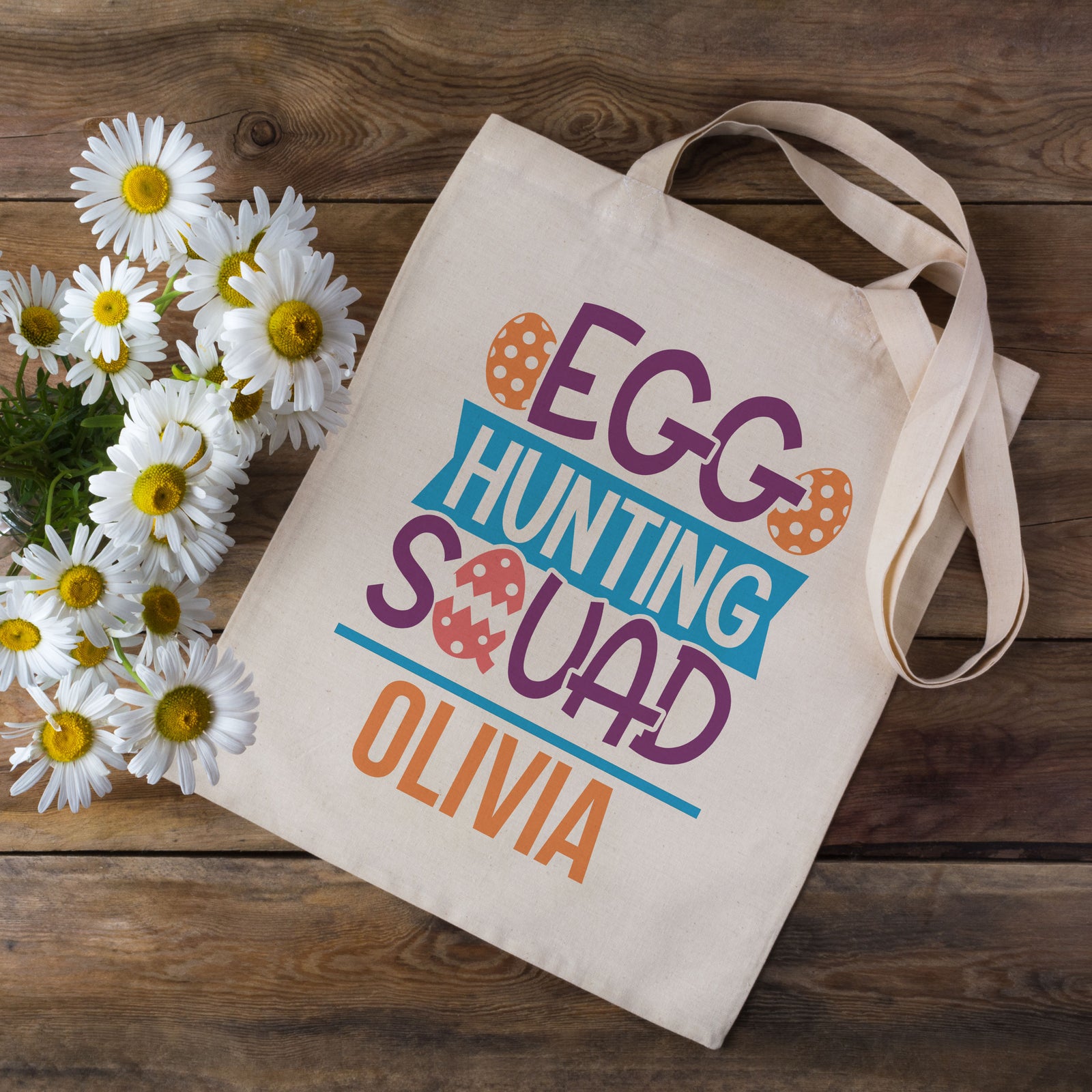 Personalised Egg Hunting Squad Easter Tote Bag