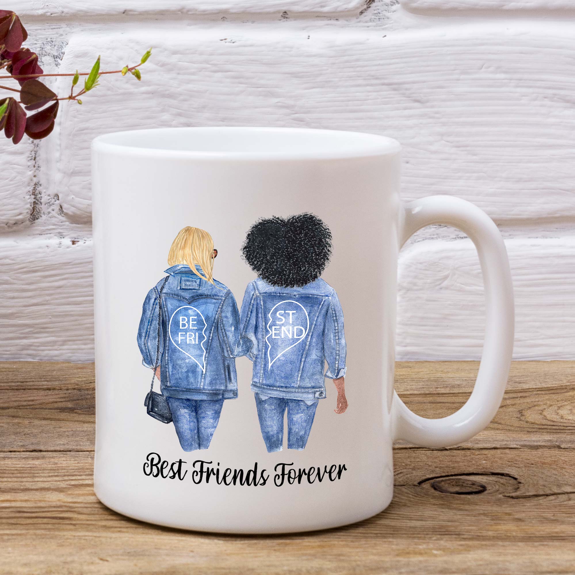 Personalised Friends Mug - Denim Bestie Design