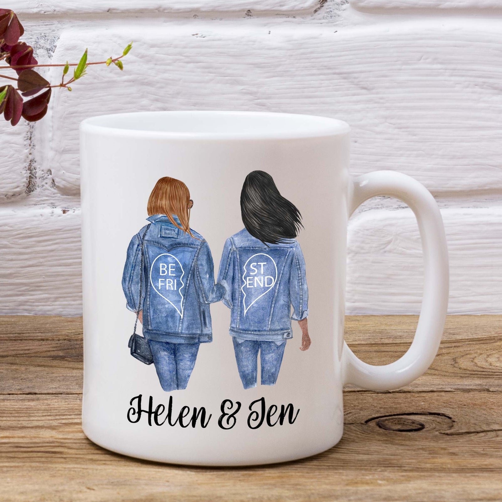 Personalised Friends Mug - Denim Bestie Design