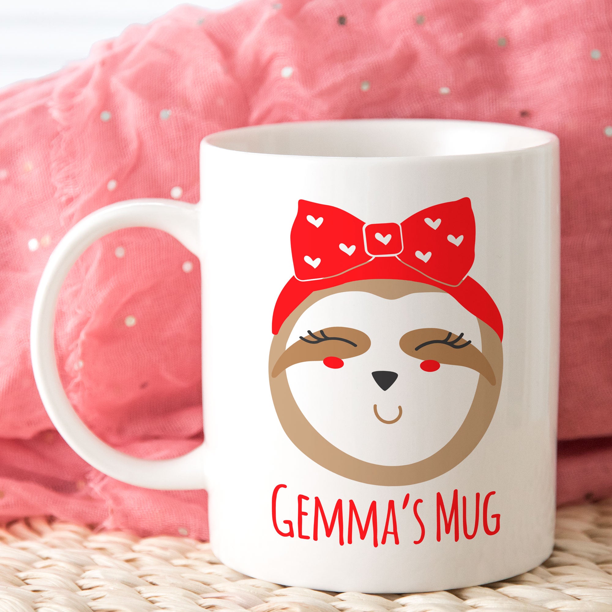 Cute Girlie Sloth Mug