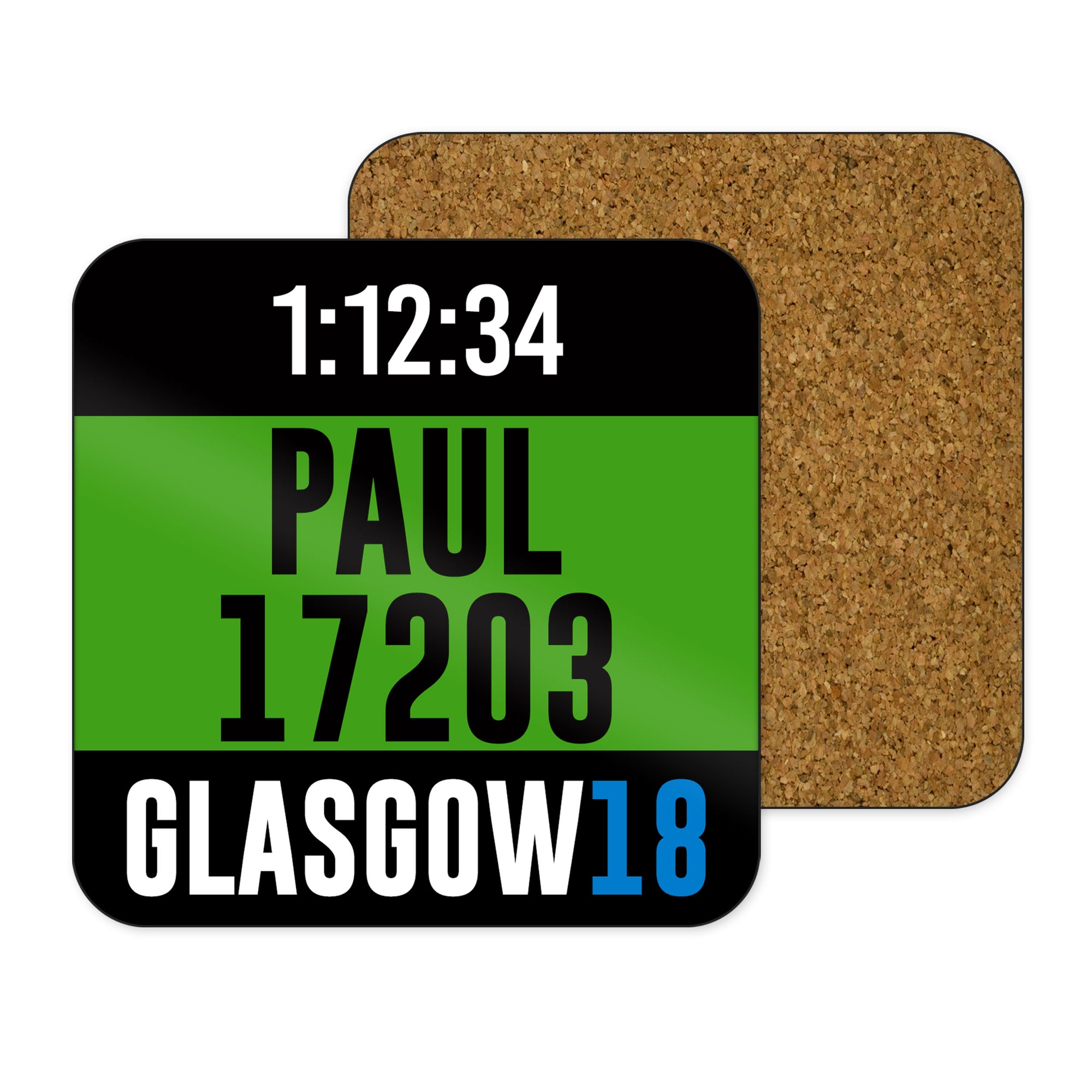 Personalised Great Scottish Run Bib Coaster