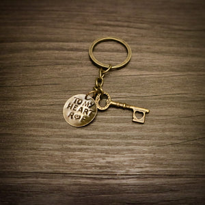 Key To My Heart Personalised Hand Stamped Key Ring
