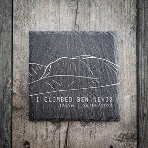 Personalised I Climbed Ben Nevis Slate Summit Coaster