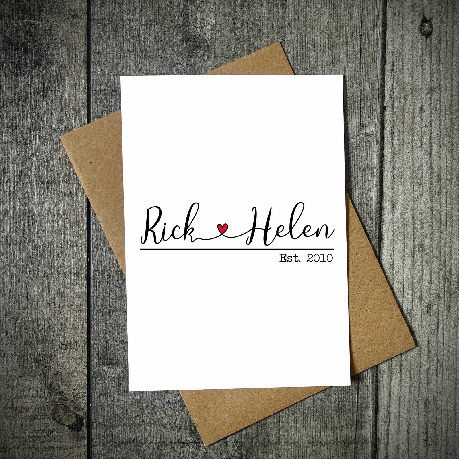 Personalised Names Valentine's Card