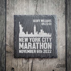 Personalised New York Marathon Coaster - Skyline