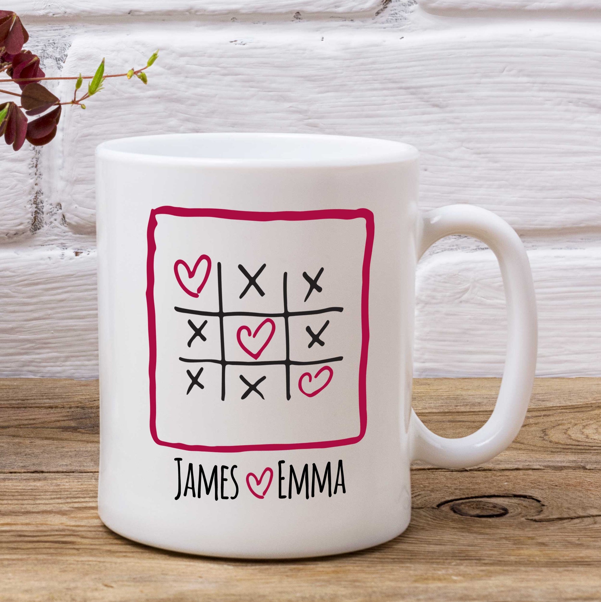 Personalised Kisses and Hearts Mug