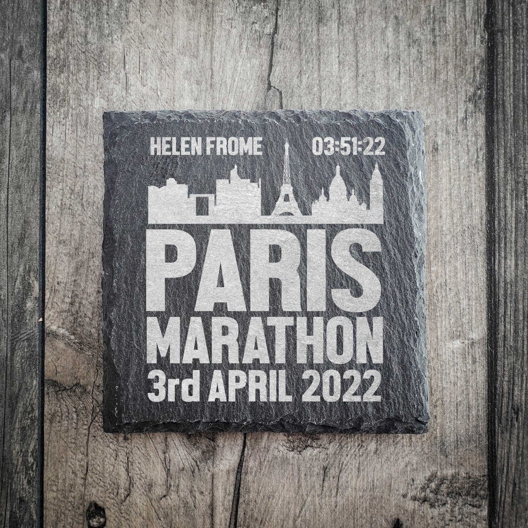 Personalised Paris Marathon Coaster - Skyline
