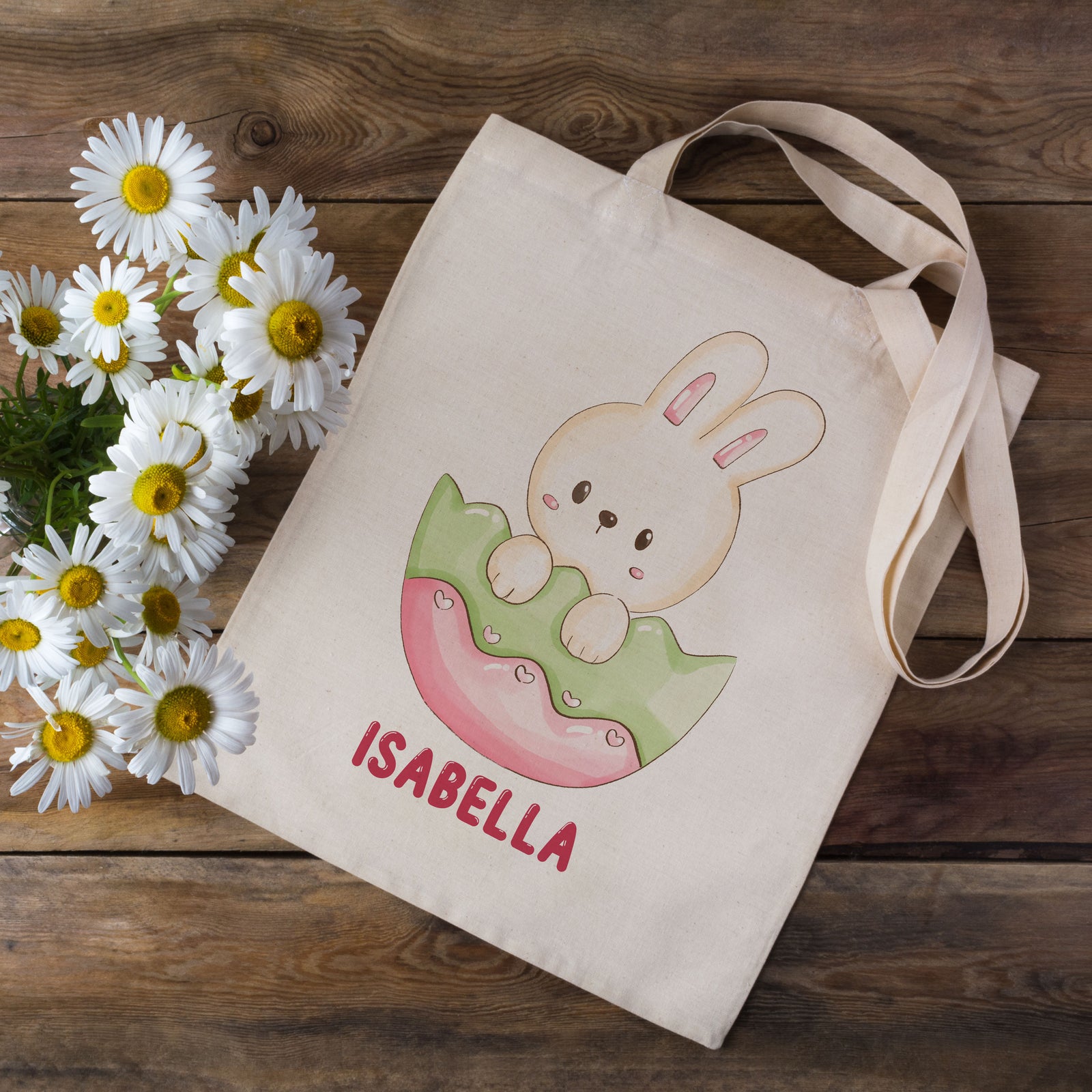 Personalised Peeping Easter Bunny Tote Bag