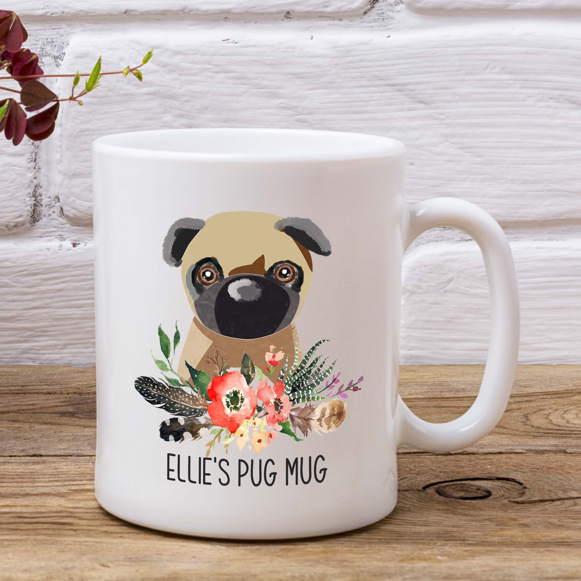 Personalised Pug Dog Mugs