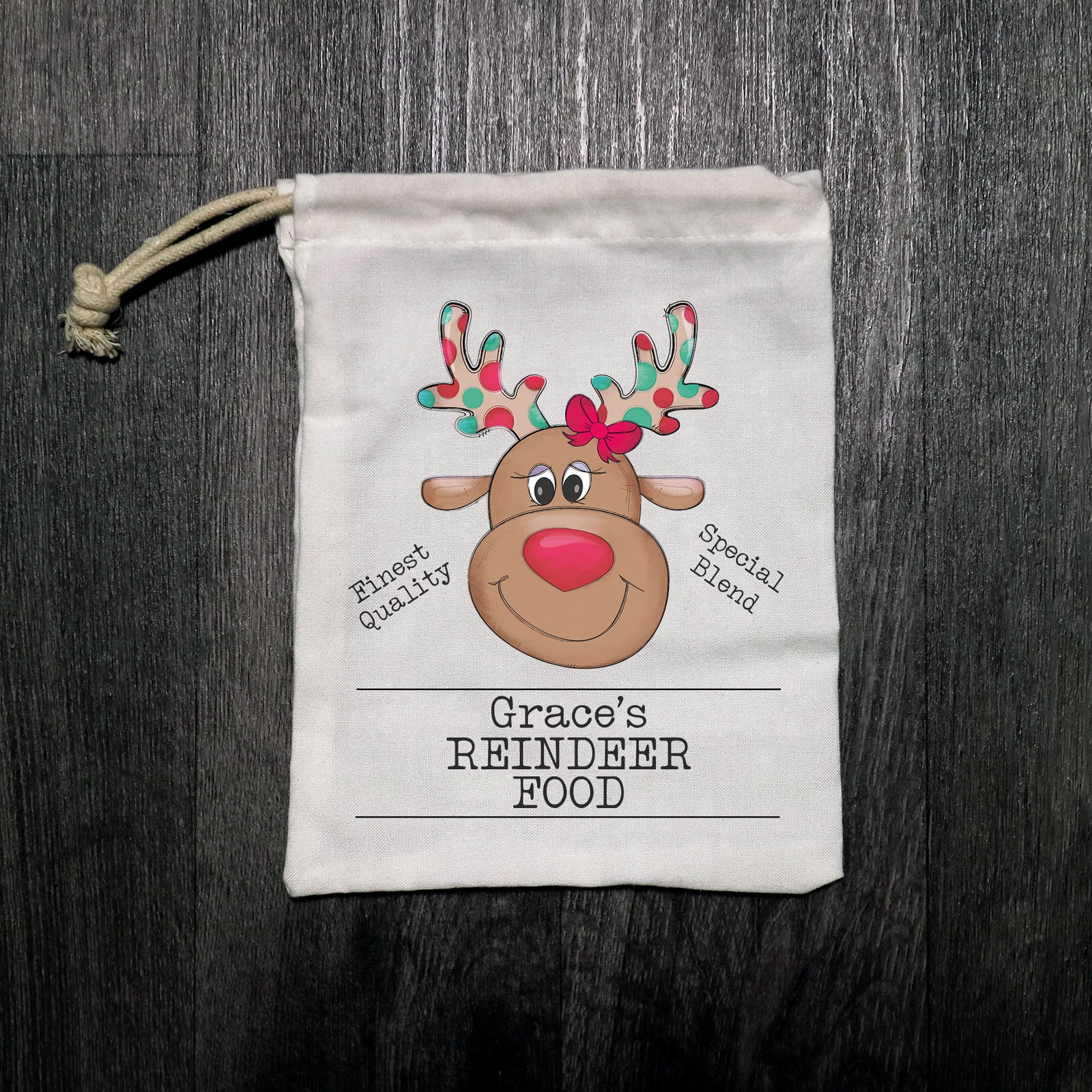 Personalised Reindeer Food Bag – Boy or Girl Design