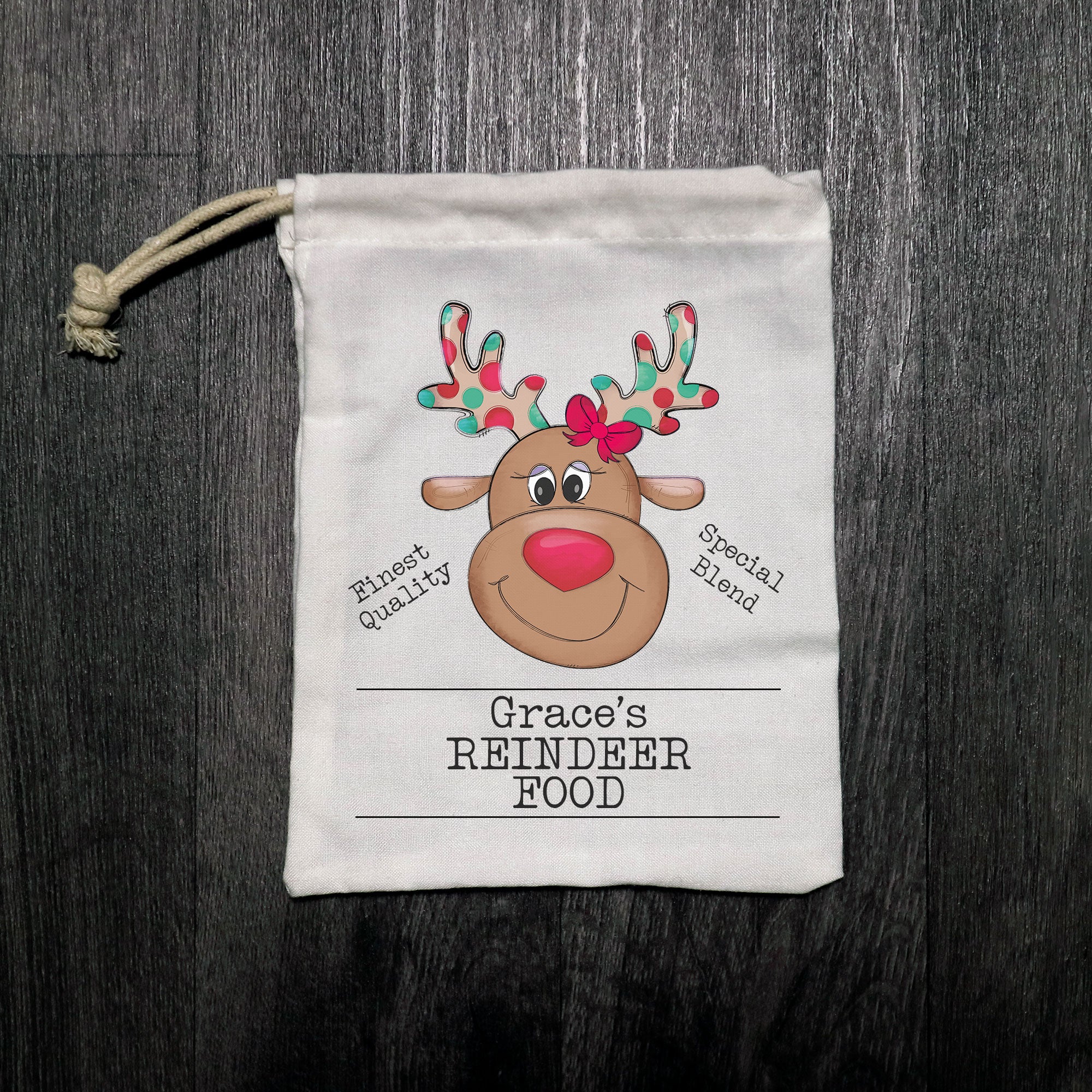 Personalised reindeer food bag deals