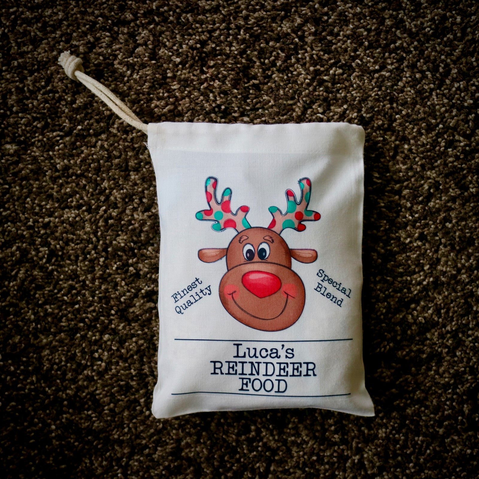 Personalised Reindeer Food Bag – Boy or Girl Design