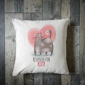 Reserved For Personalised Cat Illustration Cushion Cover