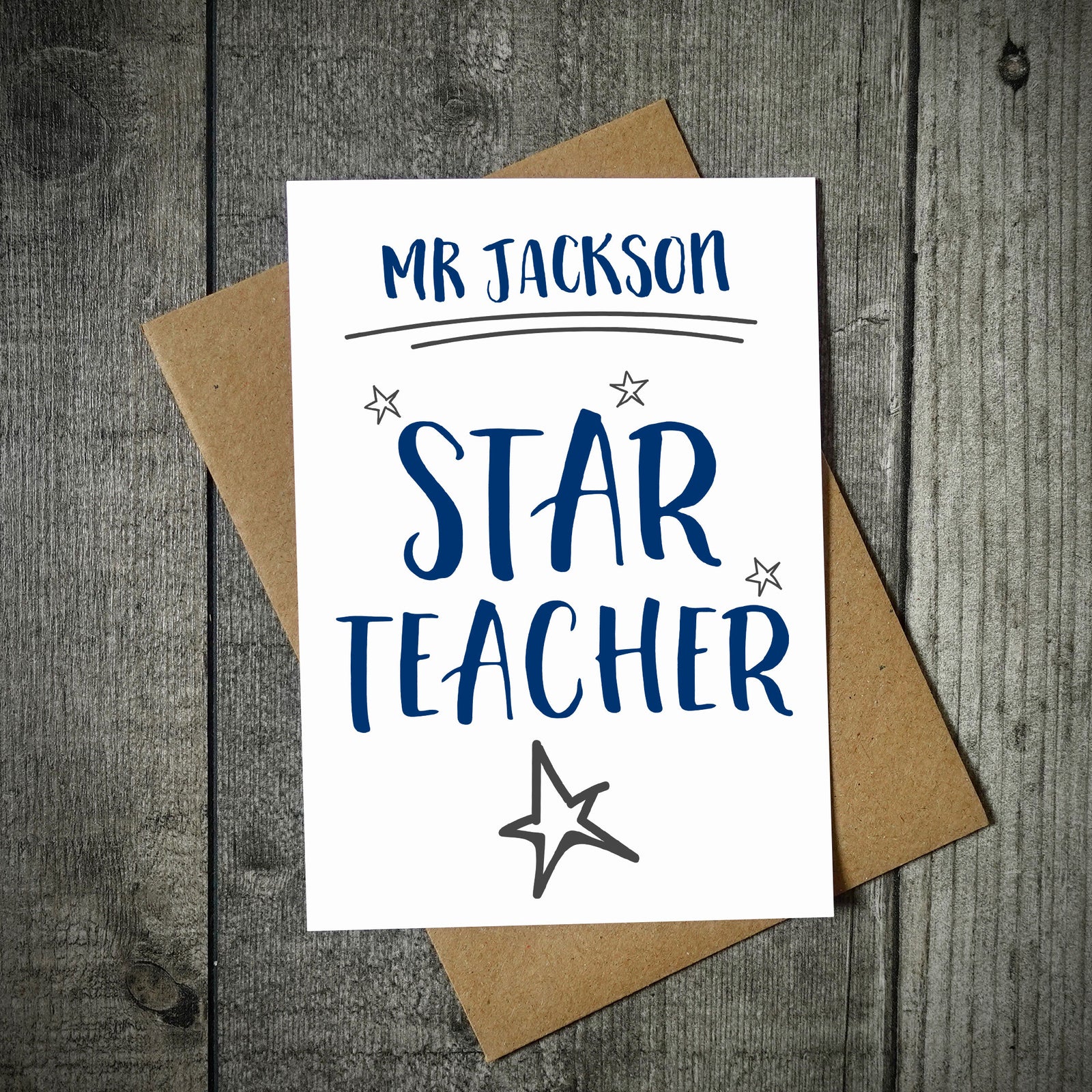 Star Teacher Personalised Teacher Card