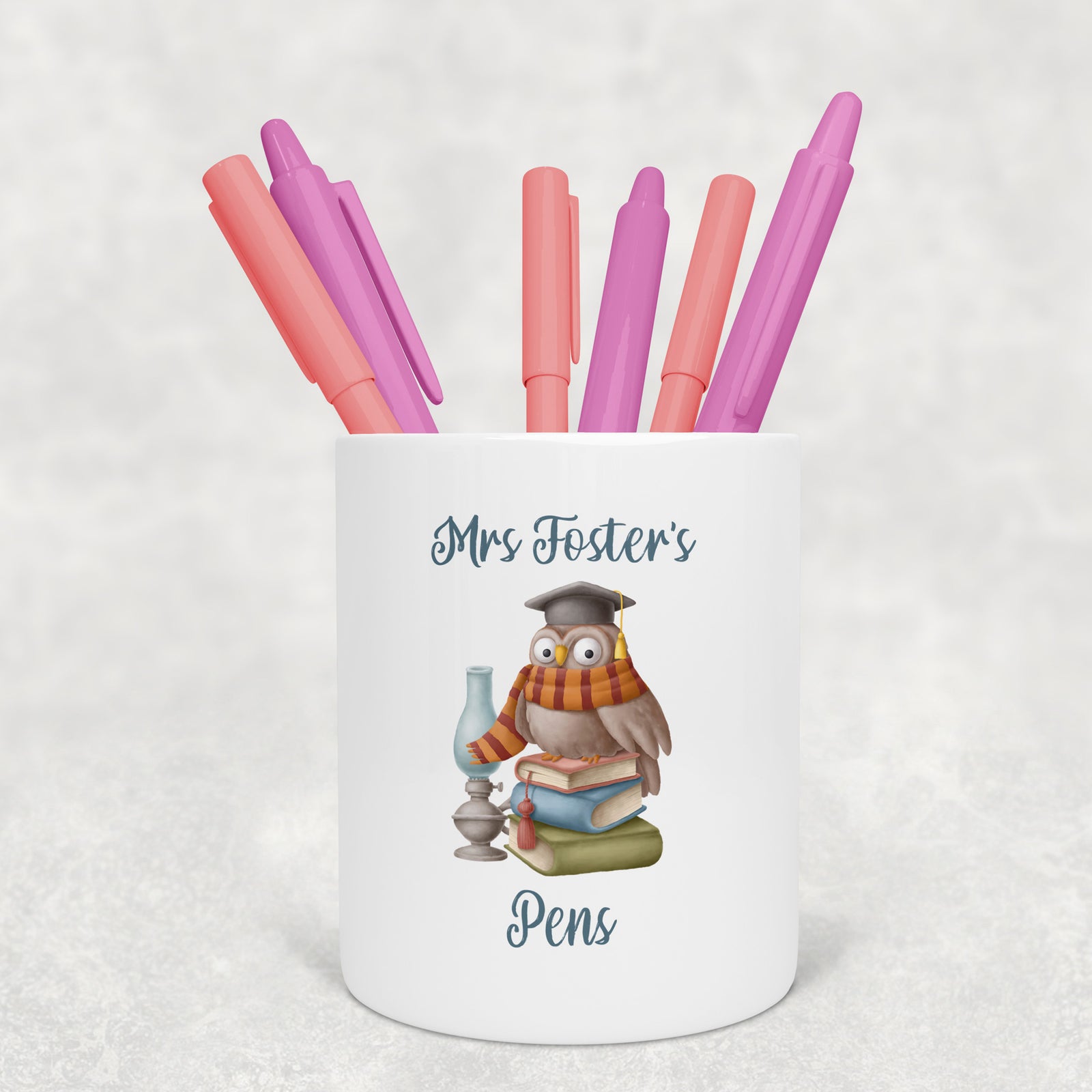 Personalised Teacher Owl Pen Pot