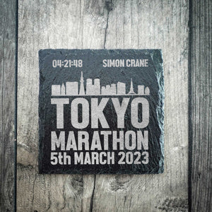 Personalised Tokyo Marathon Coaster - Skyline