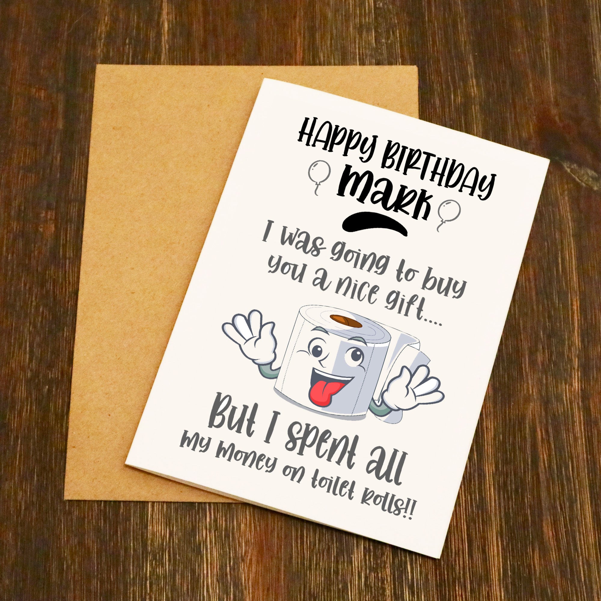 Toilet Roll Personalised Funny Birthday Card