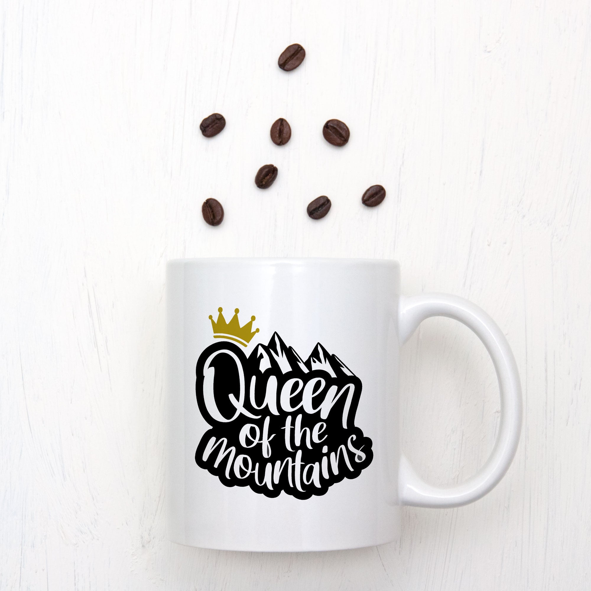 Queen Of The Mountains Cycling Mug EllieBeanPrints