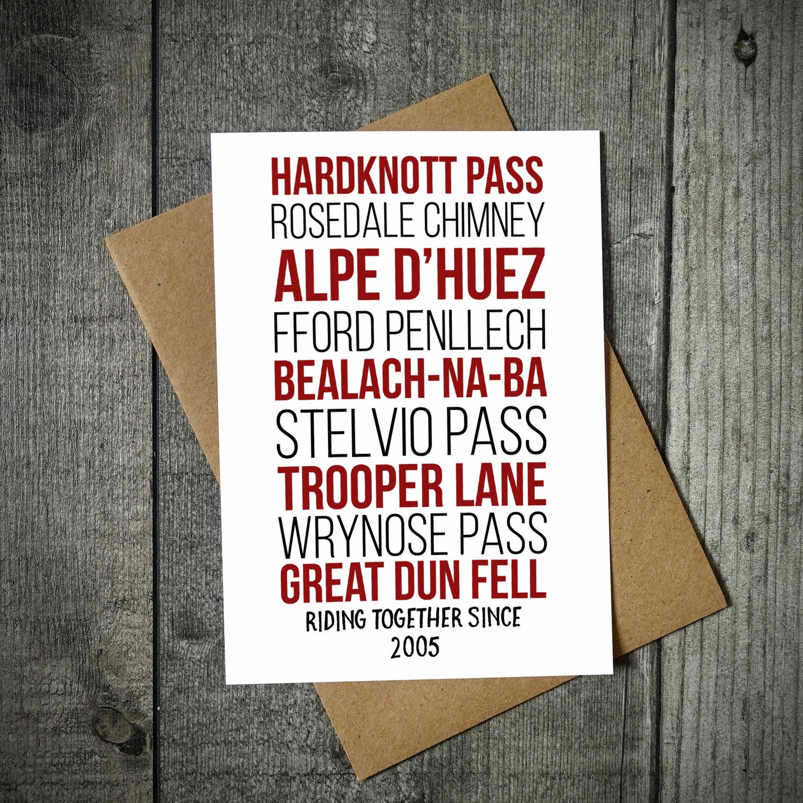 Road Cycling Partners Card - Riding Together Since.....