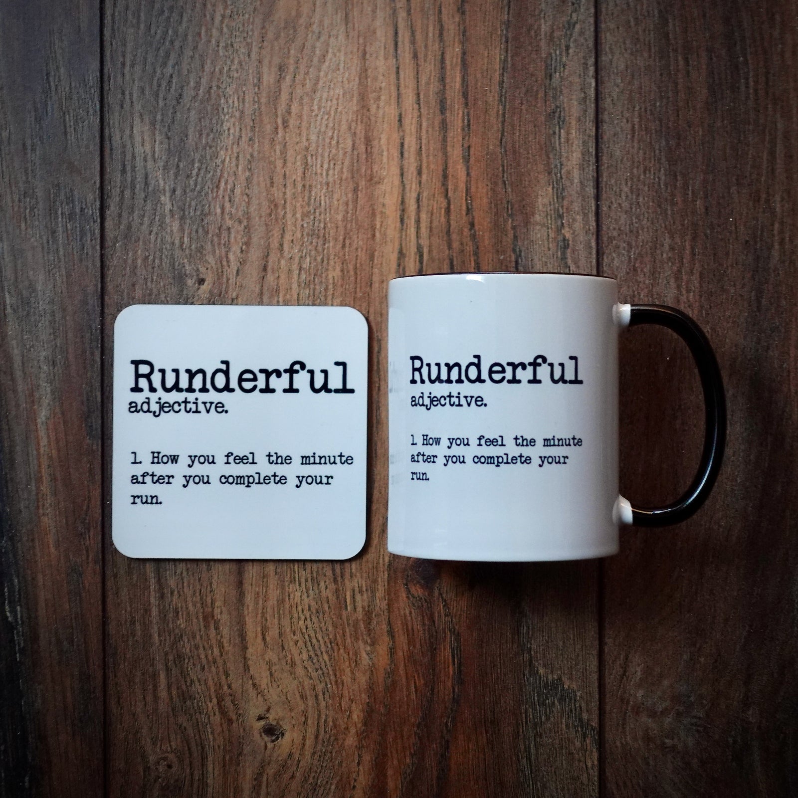 Runderful Dictionary Running Mug And Coaster Set