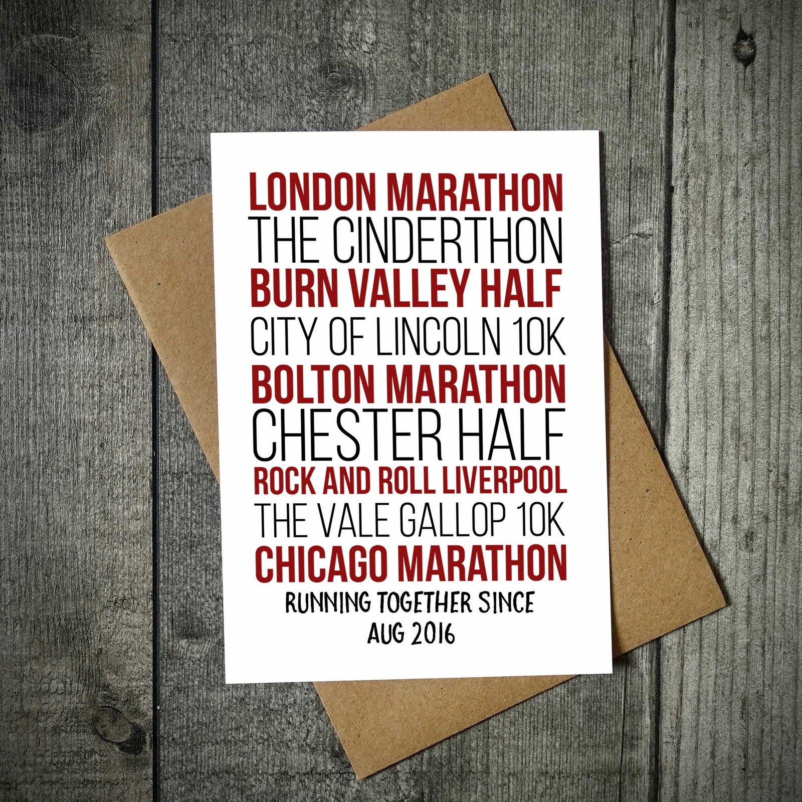 Running Together Since... Events/Marathons/Races Card