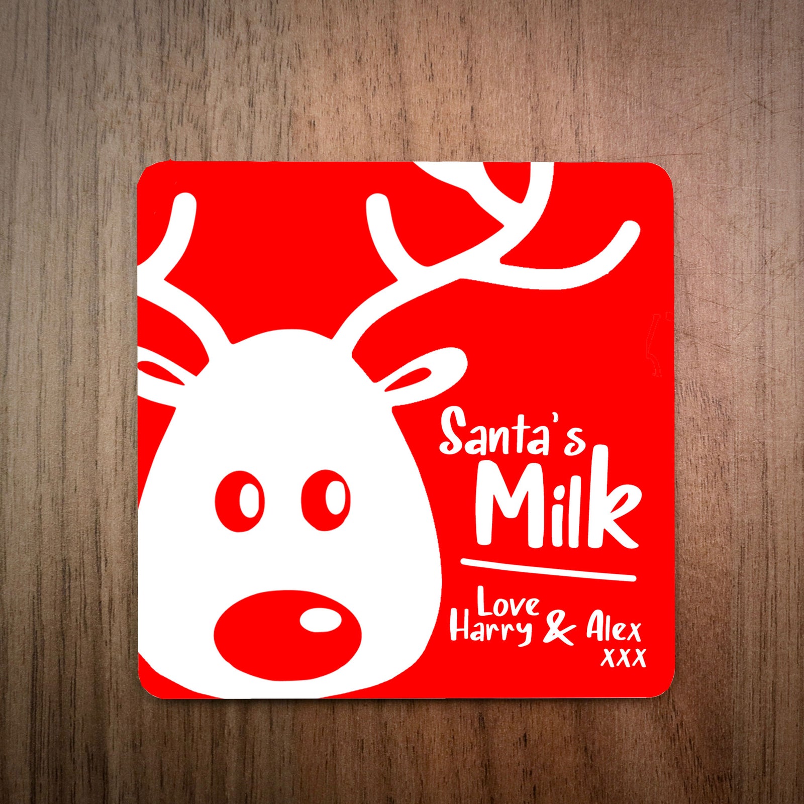 Santa's Milk/Beer Personalised Christmas Coaster
