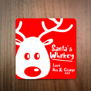 Santa's Milk/Beer Personalised Christmas Coaster