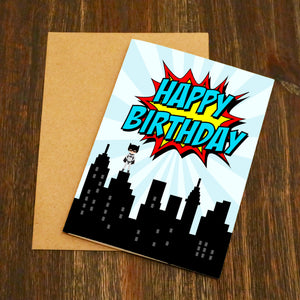 Skyline Superhero Birthday Card