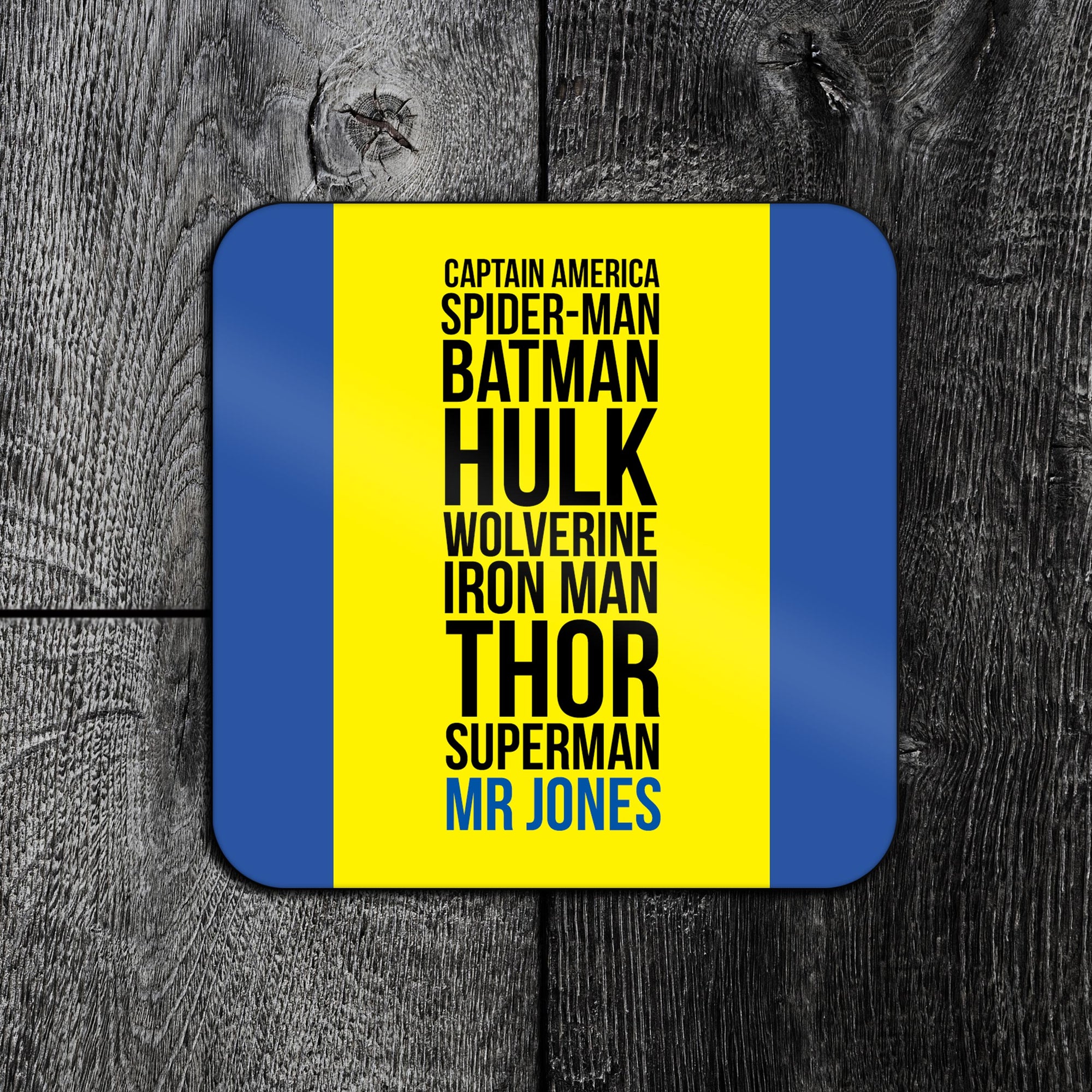 Super Hero Teacher Personalised Coaster