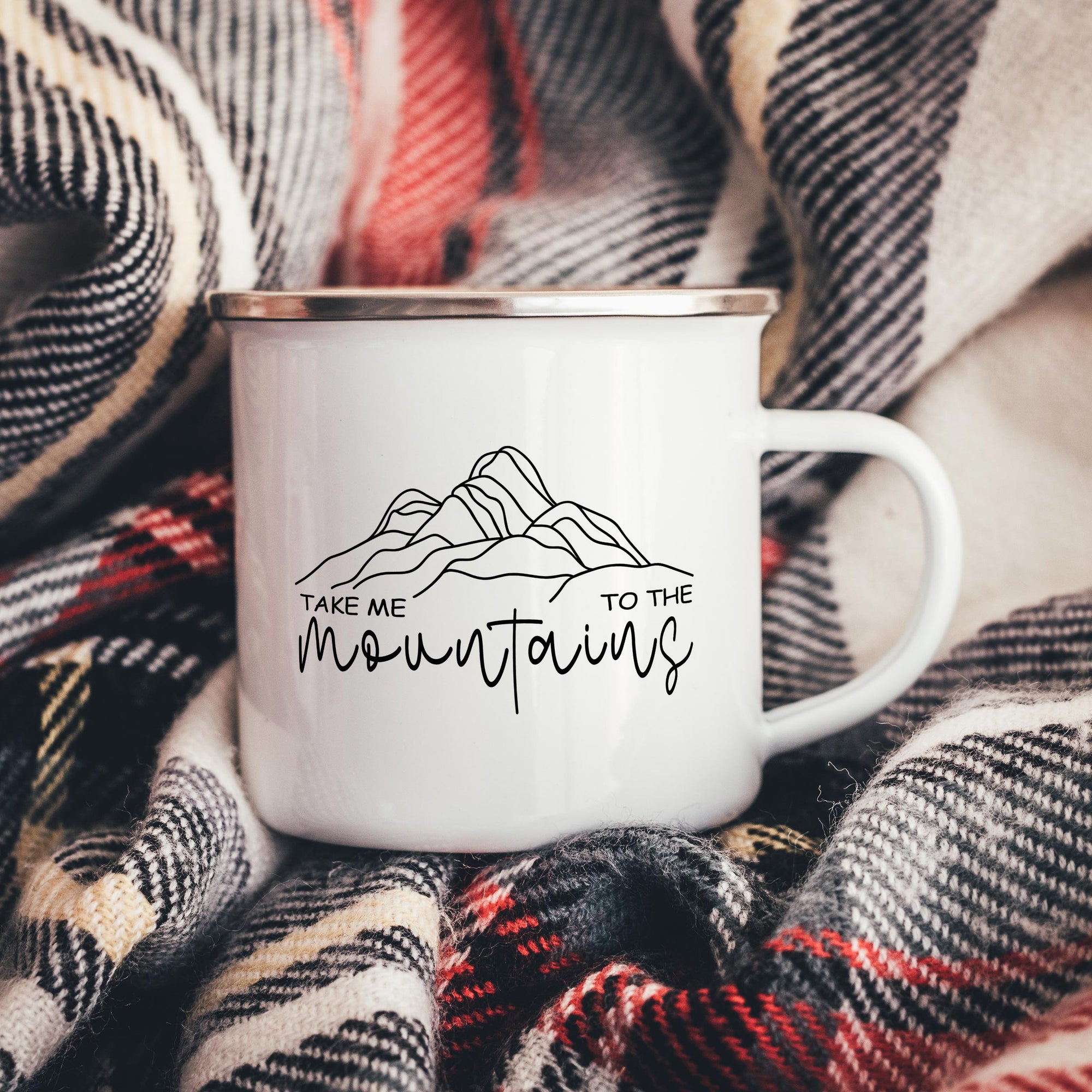 Take Me To The Mountains Enamel Camper Mug