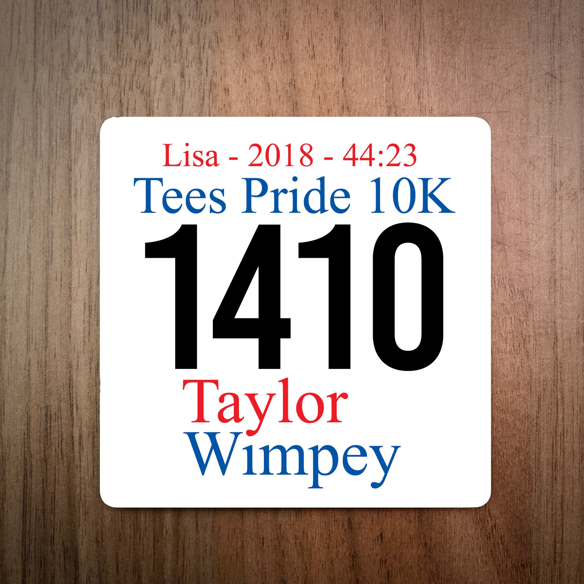 Tees Pride 10k Race Bib Coaster