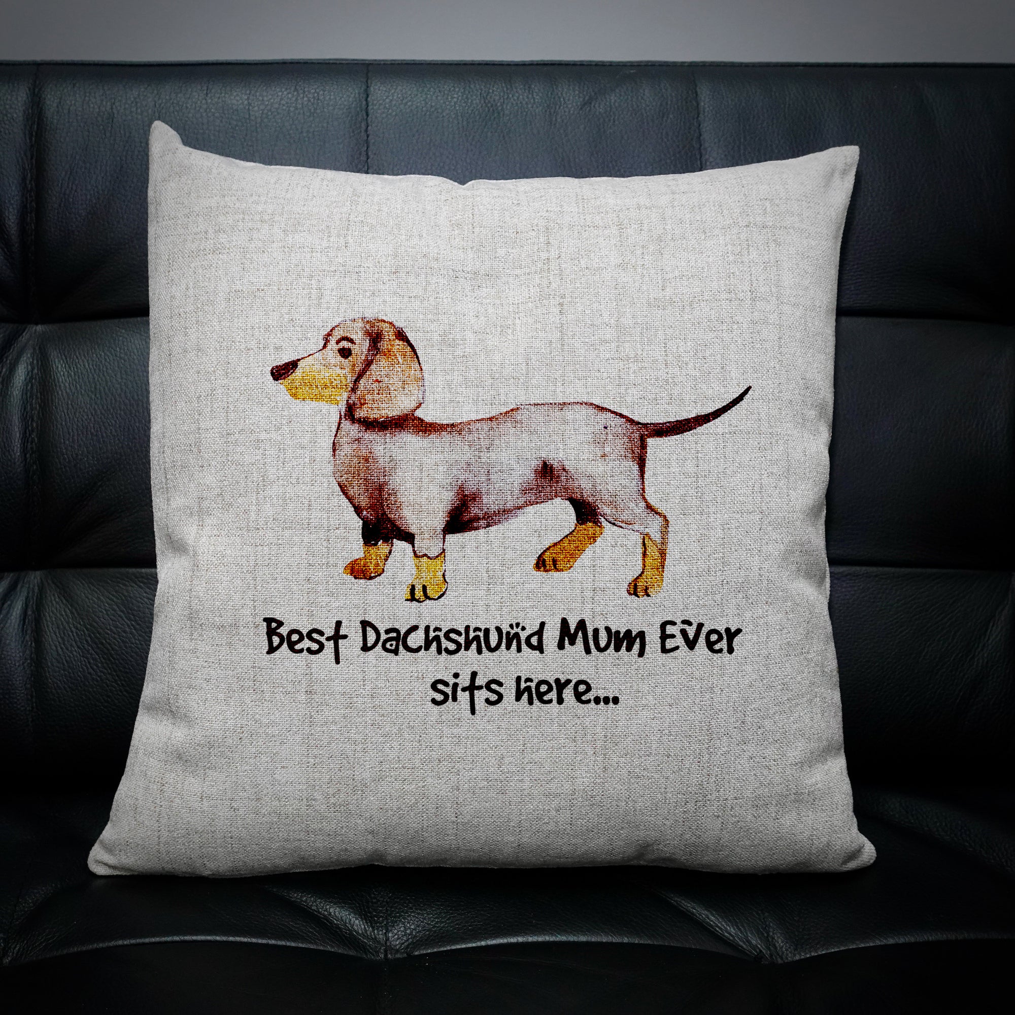 Best Dachshund Mum Ever Sits Here Cushion Cover