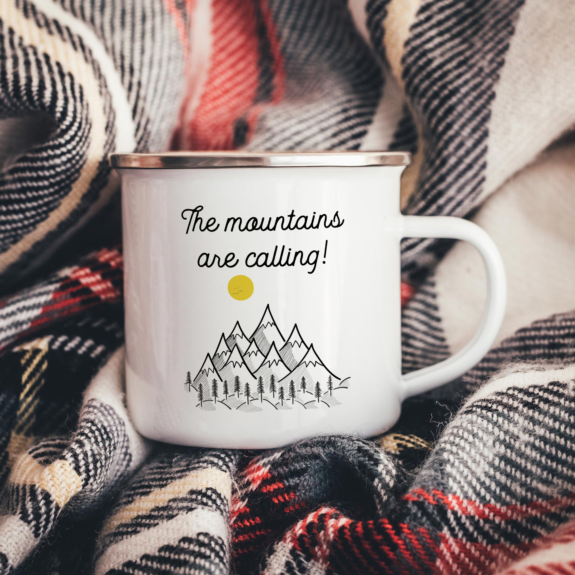 The Mountains Are Calling Enamel Mug