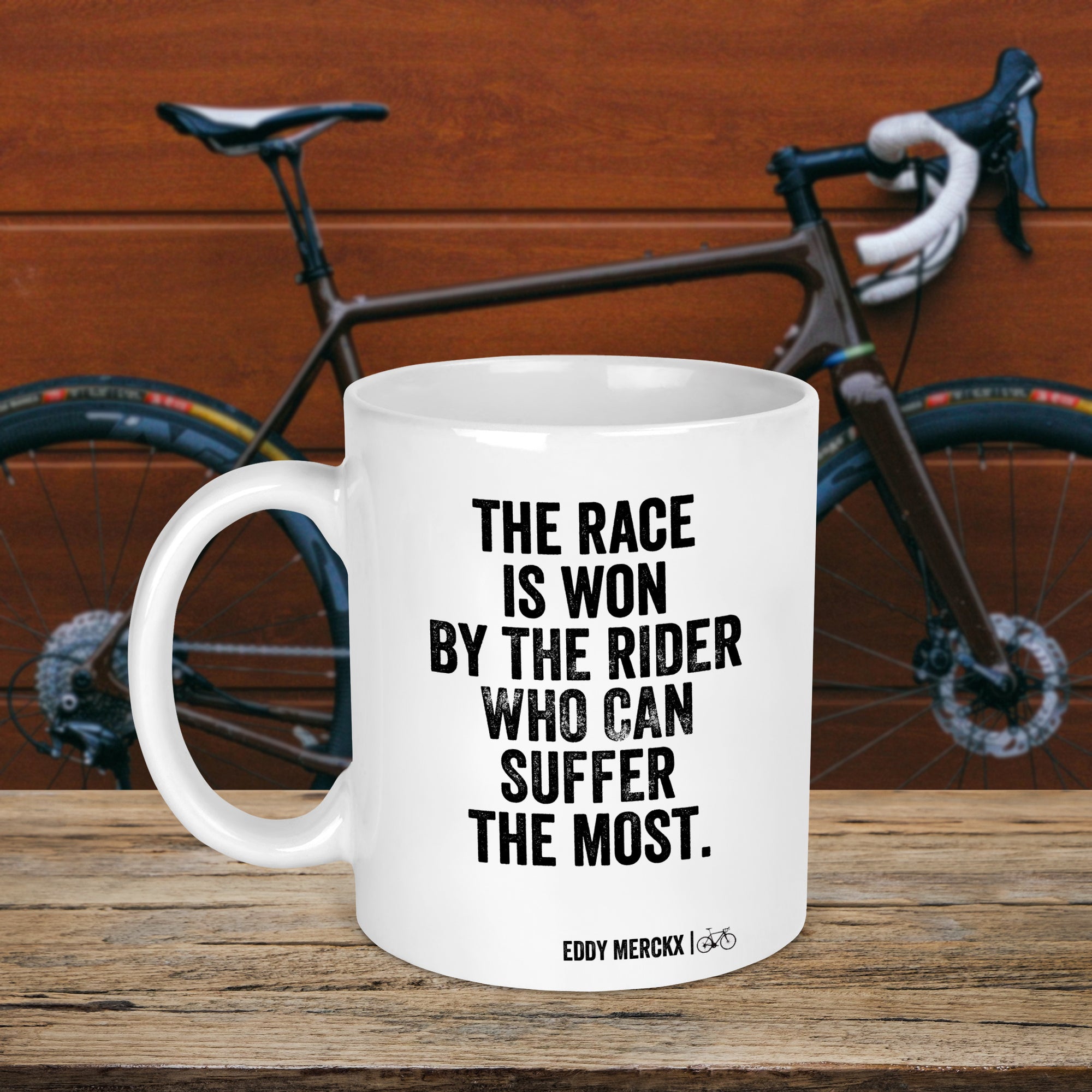 Eddy Merckx Suffer Cycling Quote Mug