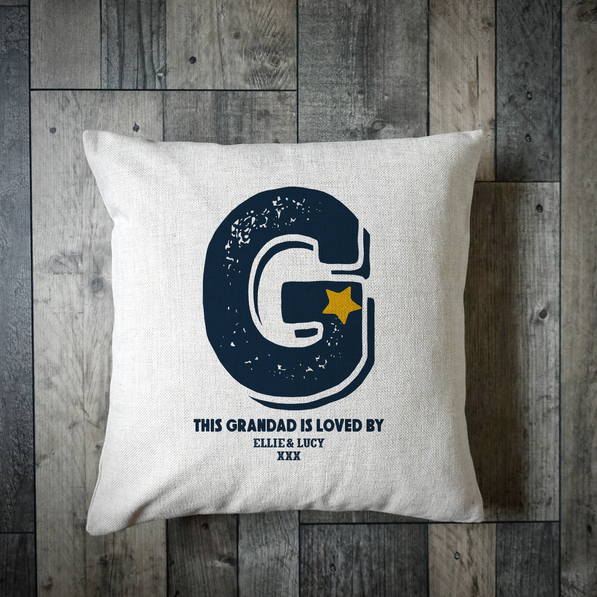 Personalised This Grandad Is Loved By Cushion Cover