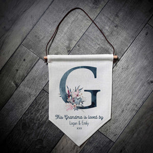 This Grandma/Nanna Is Loved By Personalised Linen Pennant Flag