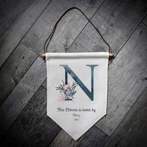 This Grandma/Nanna Is Loved By Personalised Linen Pennant Flag