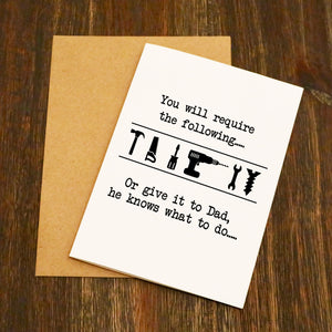 Give It To Dad Tool Symbols Father's Day Card