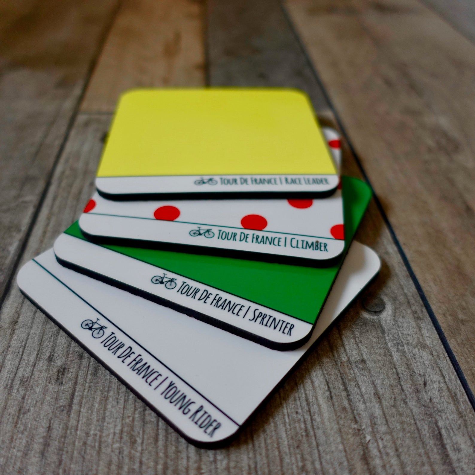 Tour De France Jerseys Coaster Set