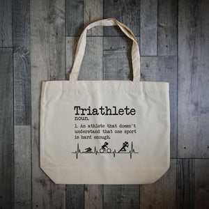 Heartbeat Triathlon Dictionary Tote Bag